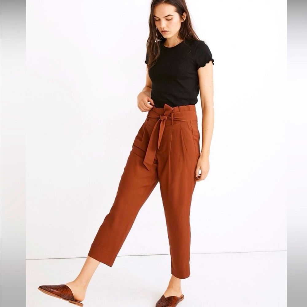 NWT Madewell Drapey Paper Bag Pants, Tie Waist, 4